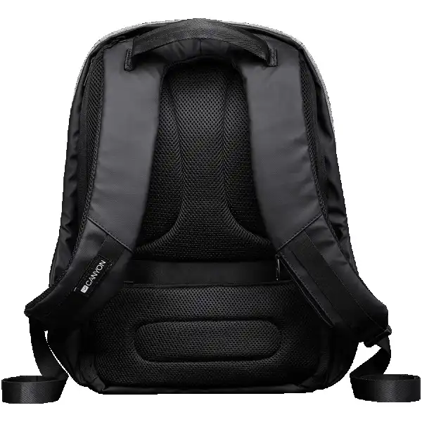 Anti-theft backpack for 15.6''-17'' laptop, material 900D glued polyester and 600D polyester, blackdark gray, USB cable length0.6M, 400x210x4