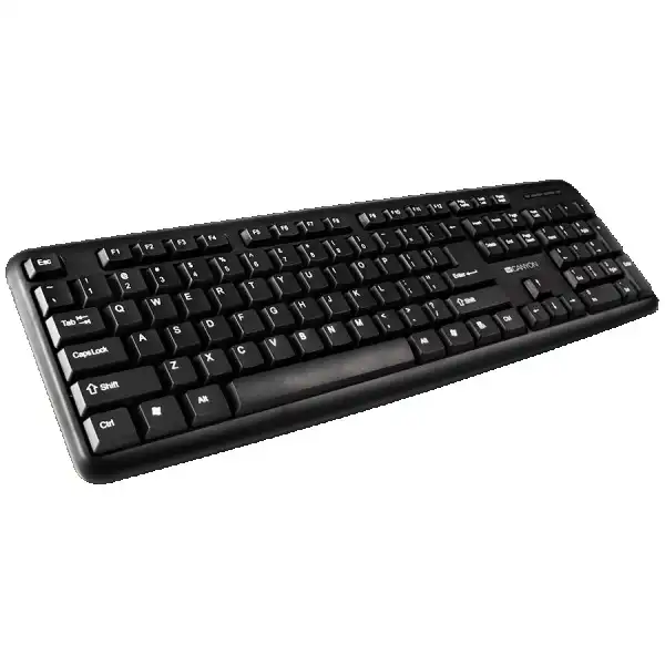 CANYON Wired Keyboard, 104 keys, USB2.0, Black, cable length 1.3m, 443*145*24mm, 0.37kg, Adriatic ( CNE-CKEY01-AD ) 
