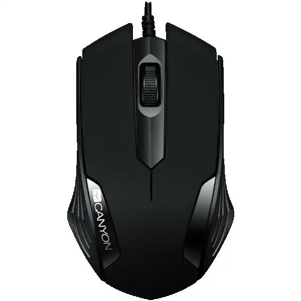 CANYON wired optical Mouse with 3 buttons, DPI 1000, Black,  cable length 1.25m, 120*70*35mm, 0.07kg ( CNE-CMS02B ) 