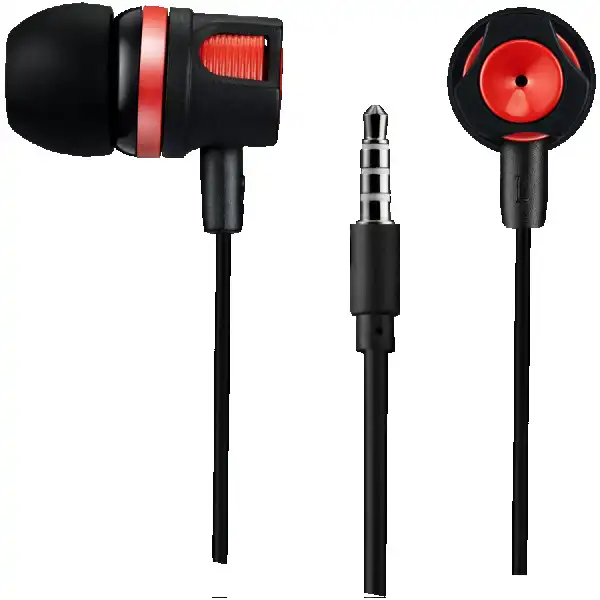 CANYON Stereo earphones with microphone, Red, cable length 1.2m, 21.5*12mm, 0.011kg ( CNE-CEP3R ) 