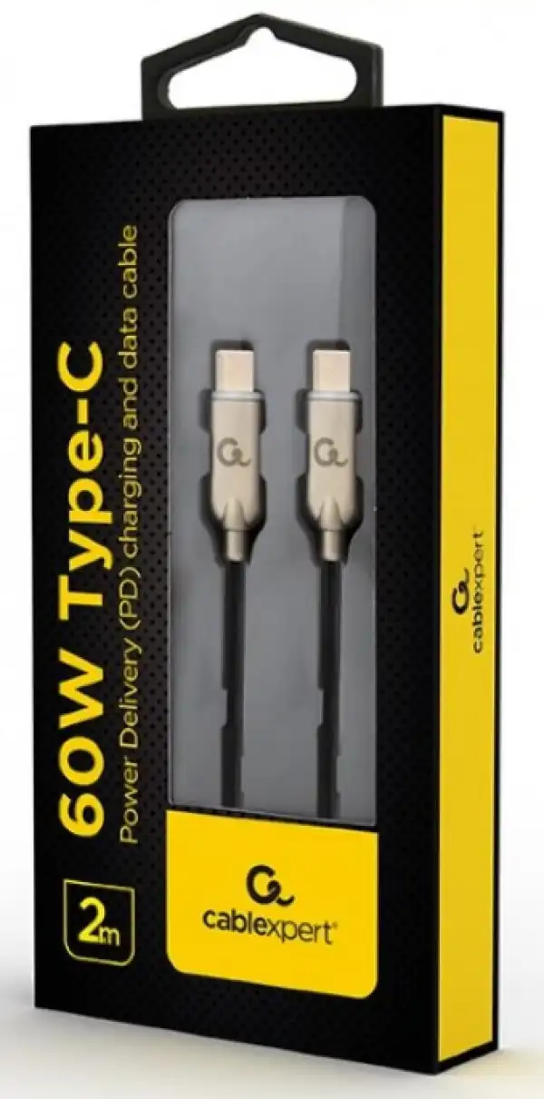 CC-USB2PD60-CMCM-2M Gembird USB 2.0 Type-C to Type-C kabl  (AM/CM), 60W, 2m