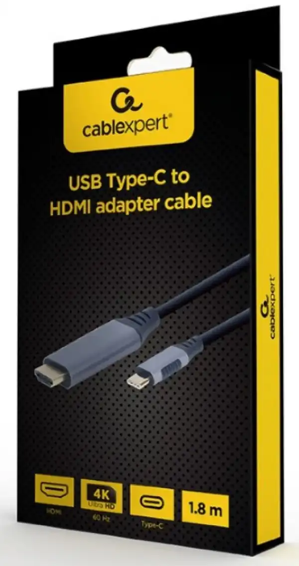CC-USB3C-HDMI-01-6 Gembird USB Type-C to HDMI kabl adaptera za ekran, sivi, 1.8 m