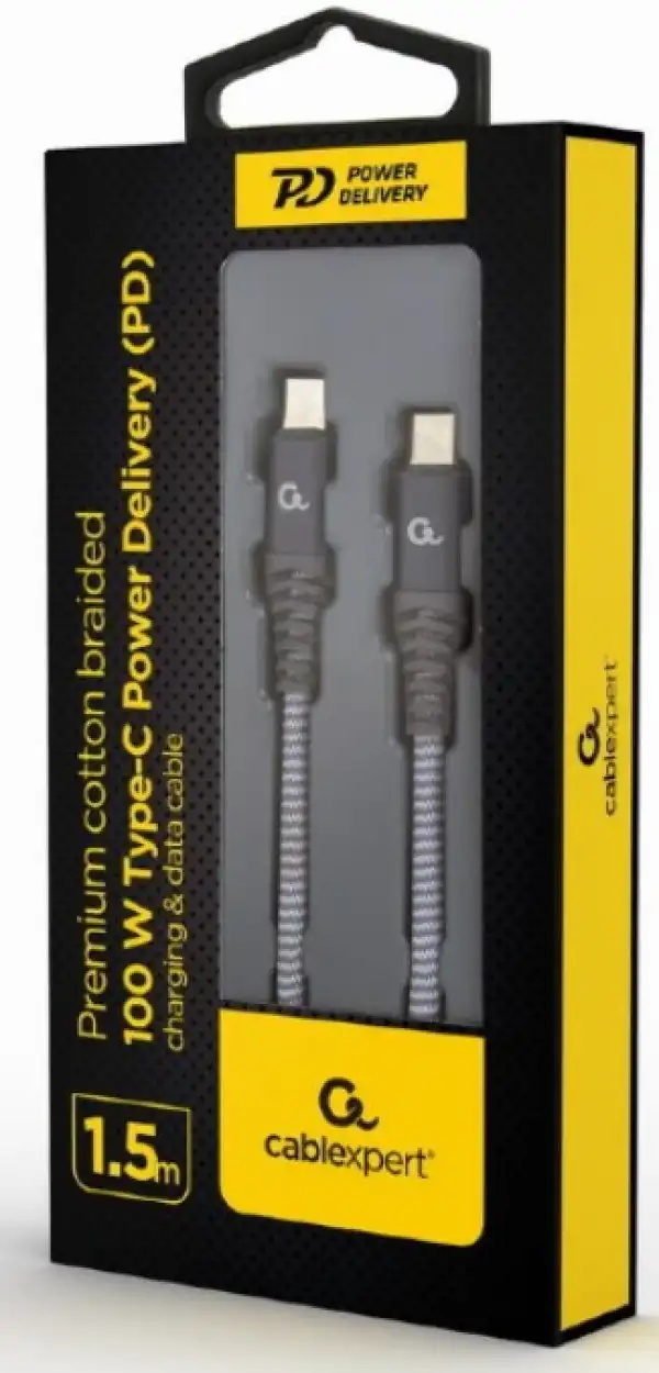 CC-USB2B-CMCM100-1.5M Gembird 100W Type-C Power Delivery (PD) vrhunski kabl za punjenje i prenos podataka, 1.5m