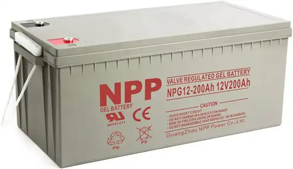 NPP NPG12V-200Ah, GEL BATTERY, C20=200AH, T16, 522x238x218x222, 52,8KG, sivi