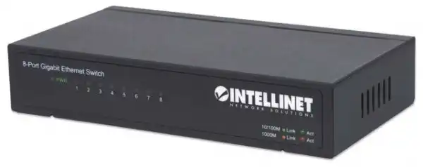 Intellinet 8-Port Gigabit Ethernet Switch, Metal Housing