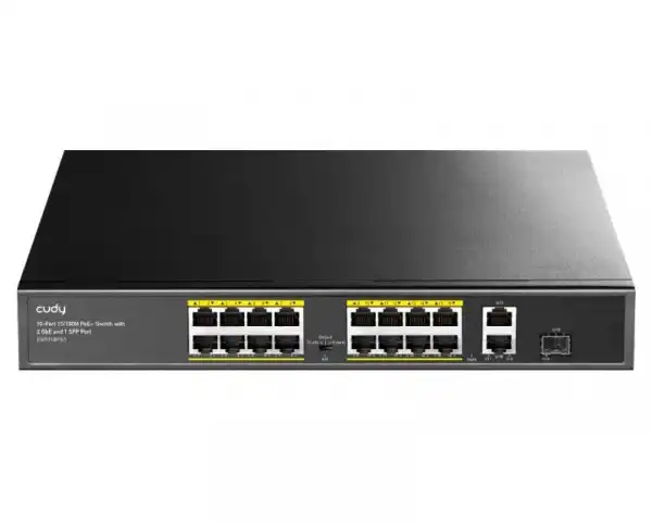 CUDY FS1018PS1 16-Port 10100M PoE+ Switch with 1 Combo SFP Port