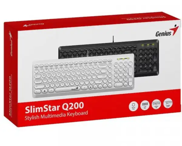 GENIUS Slimstar Q200 USB YU bela tastatura